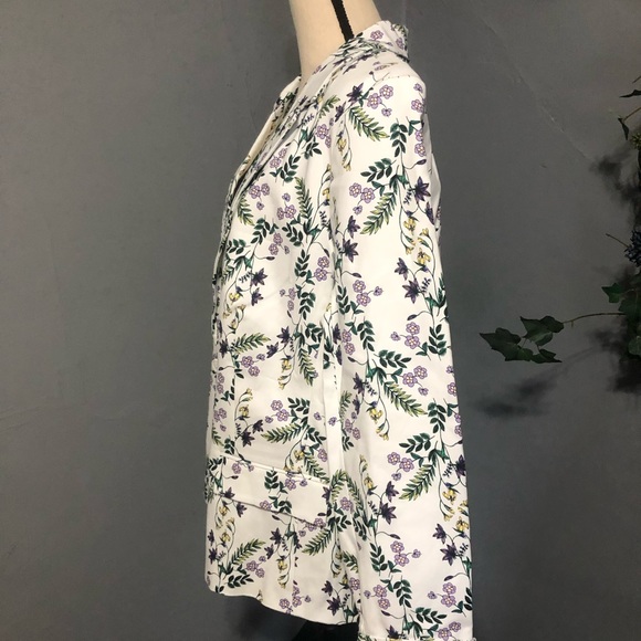 LIZ CLAIBORNE | WHITE FLORAL | ONE BUTTON JACKET | BRAND NEW WITH TAGS - Picture 4 of 7